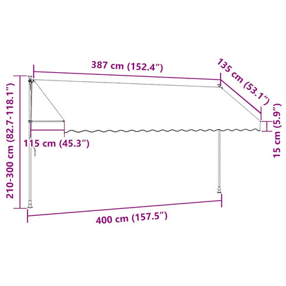 Tenda da Sole Retrattile Manuale 400cm Strisce Arancione Bianco