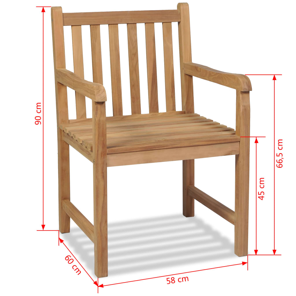 Sedie da Esterno 2 pz in Legno Massello di Teak | homemem39