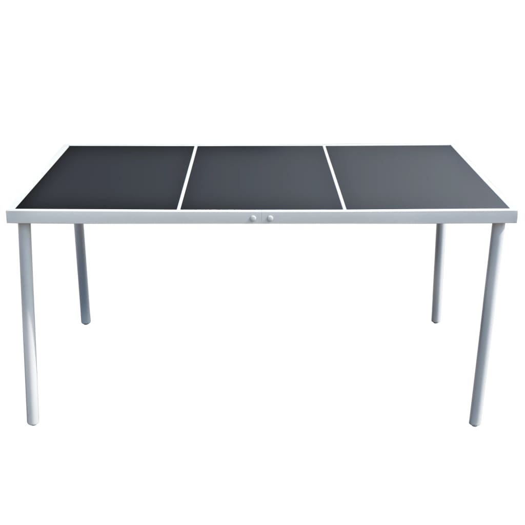 Tavolo da Giardino 150x90x74 cm Nero in Acciaio - homemem39
