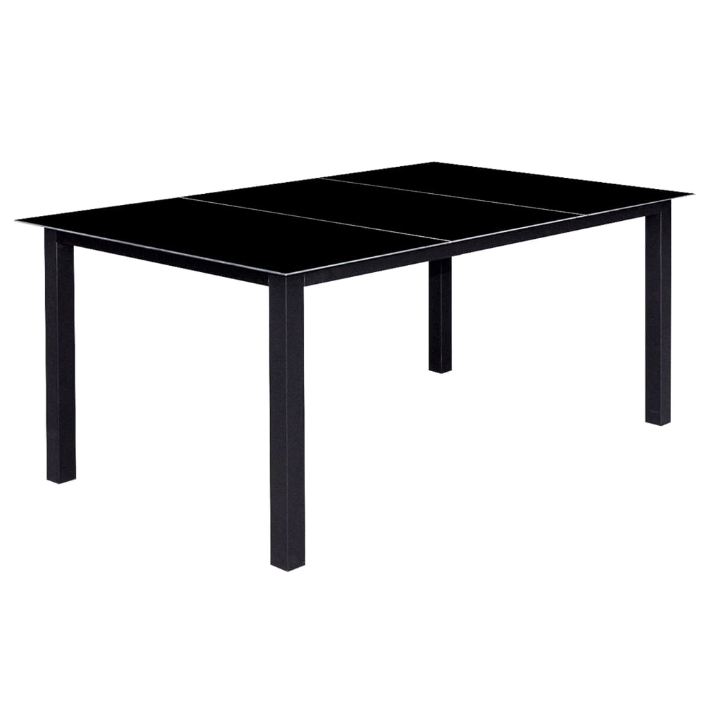 Set da Pranzo da Giardino 9 pz Pieghevole in Alluminio Nero