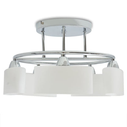 Lampada Soffitto Paralumi Elissoidi Vetro 5 Lampadine E14 200 W | homemem39