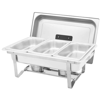 Set 3 pz Teglie Scaldavivande in Acciaio Inossidabile