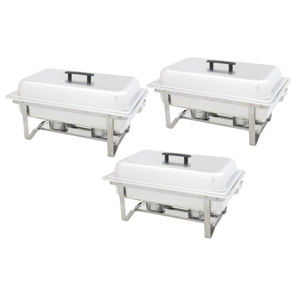 Set 3 pz Teglie Scaldavivande in Acciaio Inossidabile