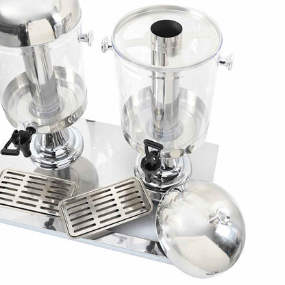 Doppio Distributore di Succhi di Frutta e Bibite Acciaio Inossidabile 2 x 8 L - homemem39