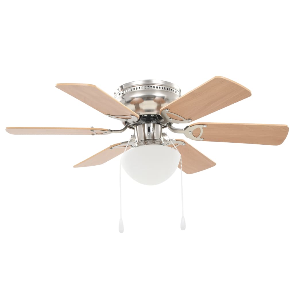 Ventilatore da Soffitto Decorato con Luce 82 cm Marrone Chiaro | homemem39