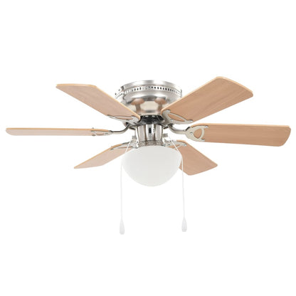 Ventilatore da Soffitto Decorato con Luce 82 cm Marrone Chiaro | homemem39