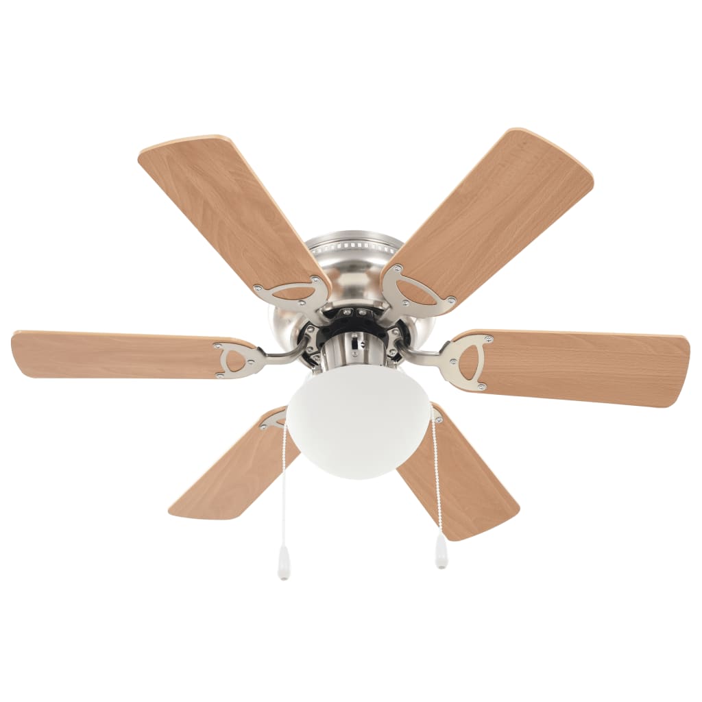 Ventilatore da Soffitto Decorato con Luce 82 cm Marrone Chiaro | homemem39