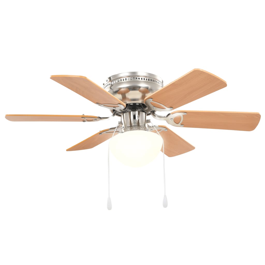 Ventilatore da Soffitto Decorato con Luce 82 cm Marrone Chiaro | homemem39