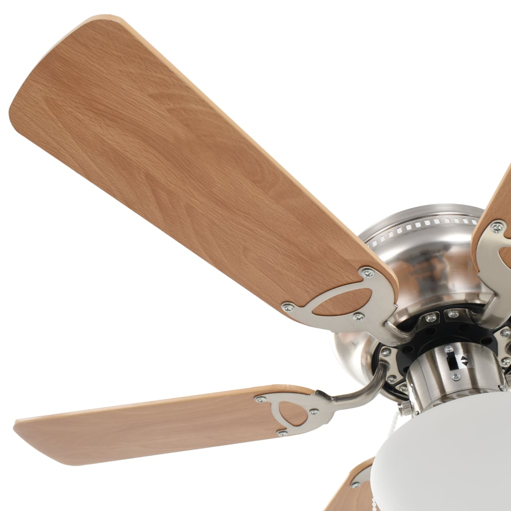 Ventilatore da Soffitto Decorato con Luce 82 cm Marrone Chiaro | homemem39