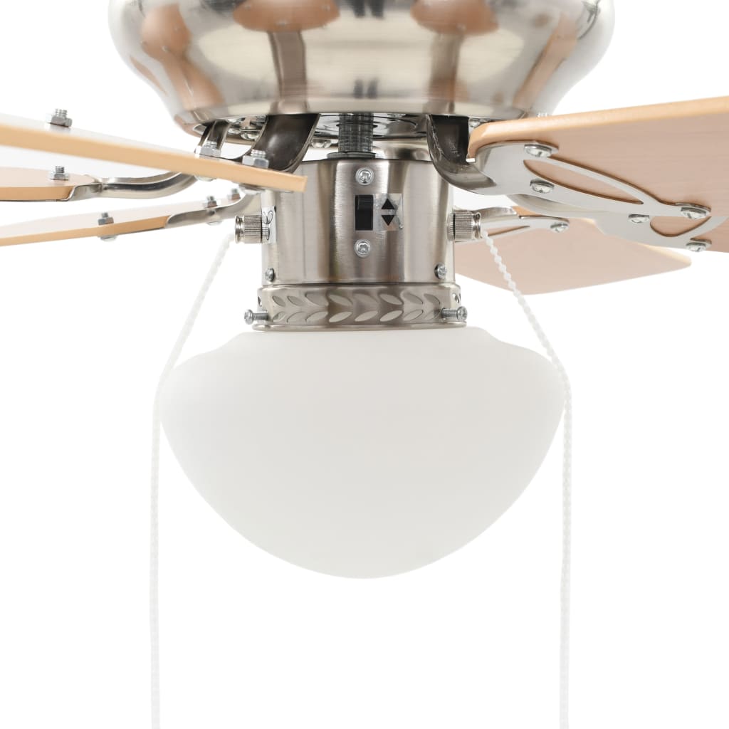 Ventilatore da Soffitto Decorato con Luce 82 cm Marrone Chiaro | homemem39
