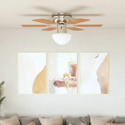 Ventilatore da Soffitto Decorato con Luce 82 cm Marrone Chiaro | homemem39