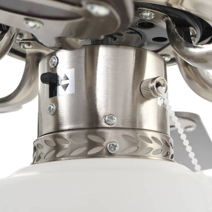 Ventilatore da Soffitto Decorato con Luce 82cm Marrone Scuro
