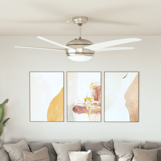 Ventilatore da Soffitto Decorato con Luce 128 cm Bianco - homemem39
