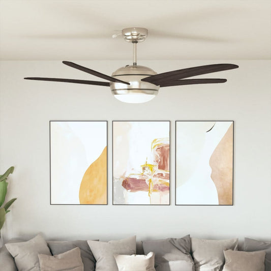 Ventilatore da Soffitto Decorato con Luce 128 cm Marrone - homemem39