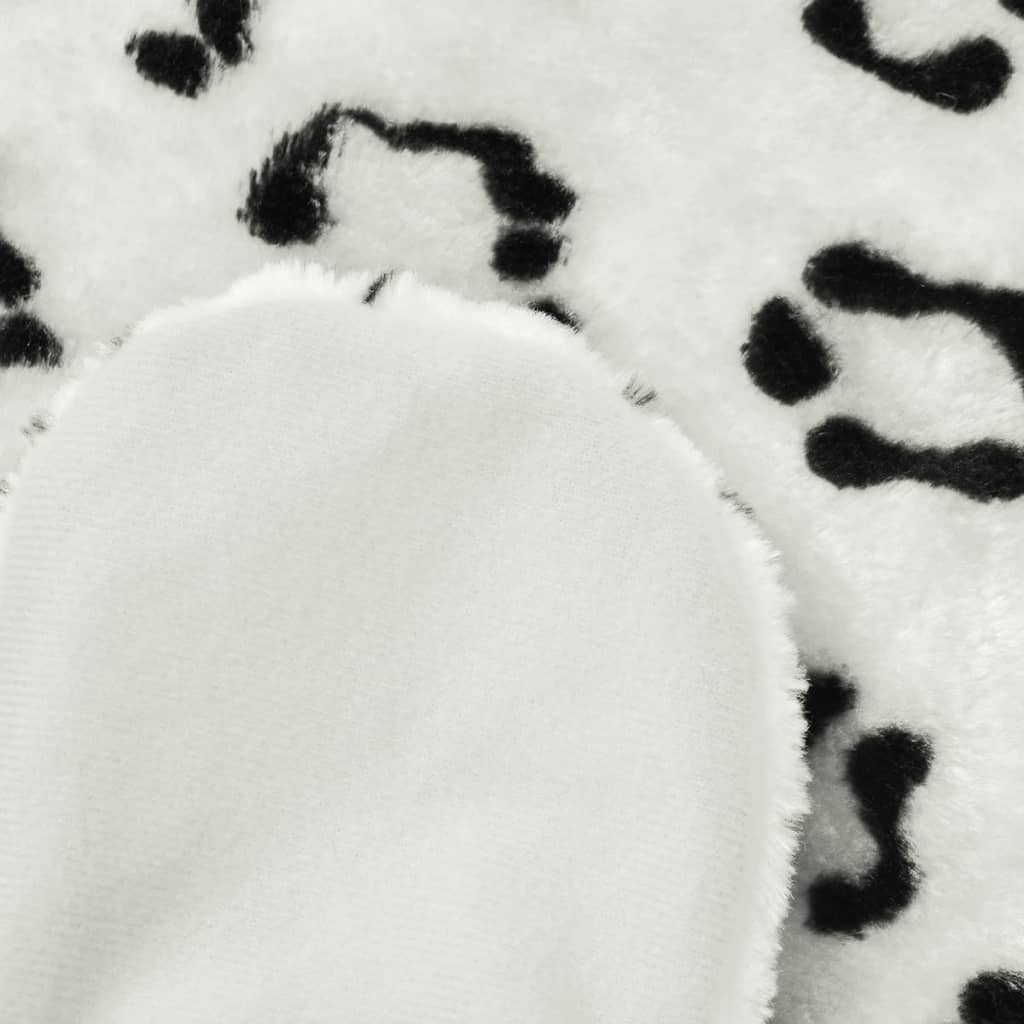 Tappeto di Peluche a Forma di Leopardo 139 cm Bianco - homemem39