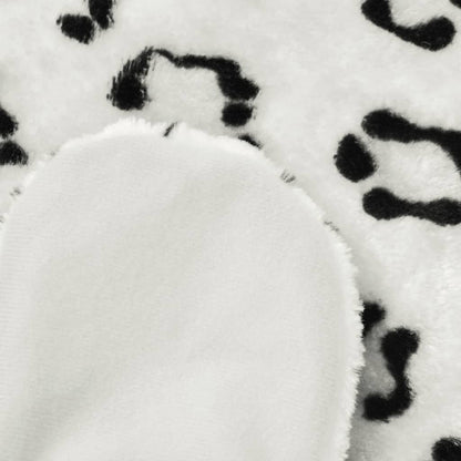 Tappeto di Peluche a Forma di Leopardo 139 cm Bianco - homemem39