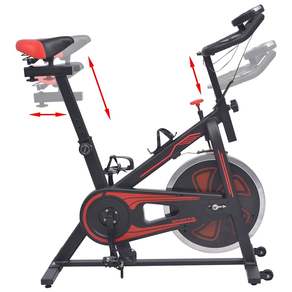 Cyclette Ellittica con Sensori a Impulso Nera e Rossa | homemem39