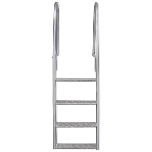 Scala a 4 Gradini per Piscina/Banchina in Alluminio 167 cm - homemem39