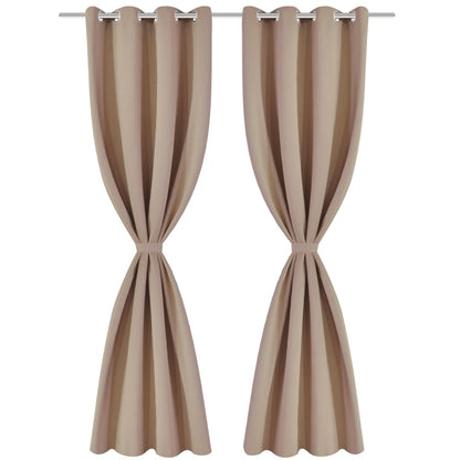 2 Pz Tende Oscuranti con Occhielli in Metallo 135x175 cm Crema | homemem39