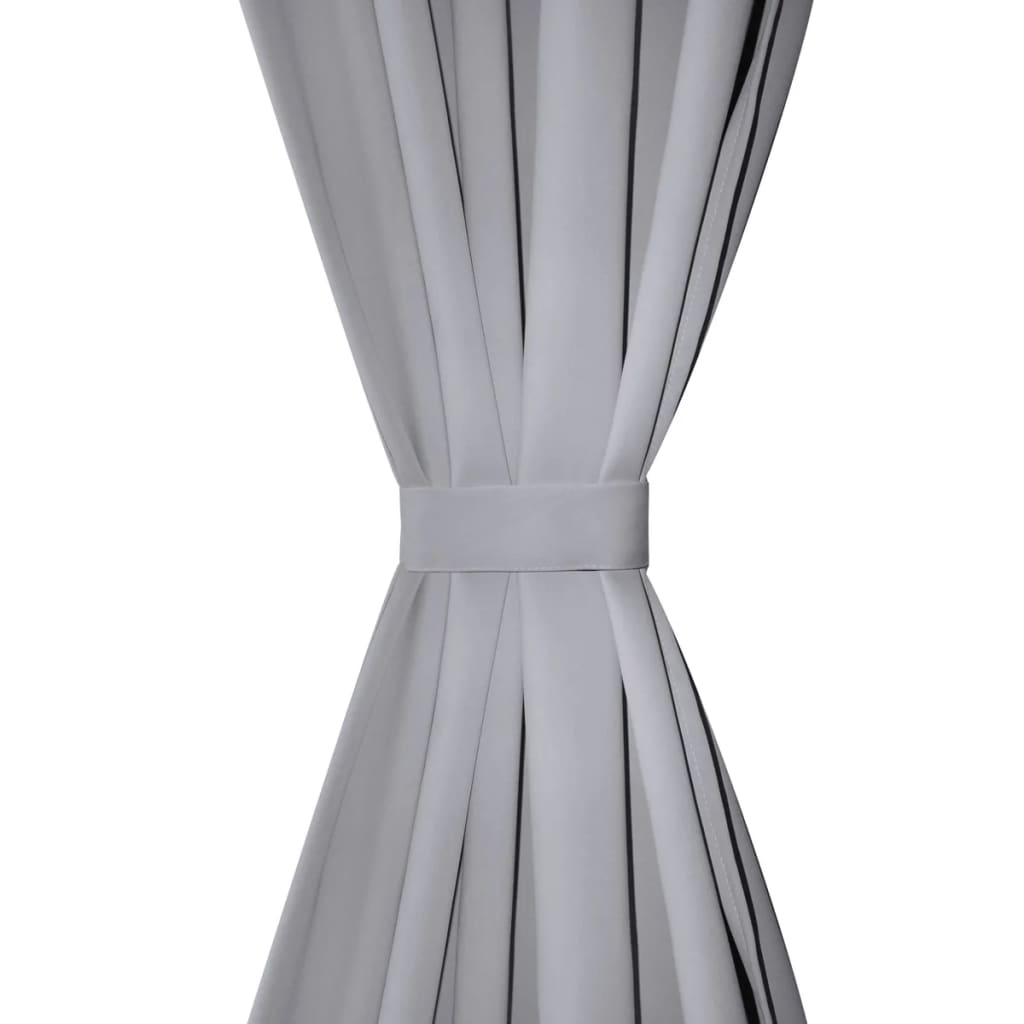 2 Pz Tende Oscuranti con Occhielli in Metallo 135x175 cm Grigie | homemem39