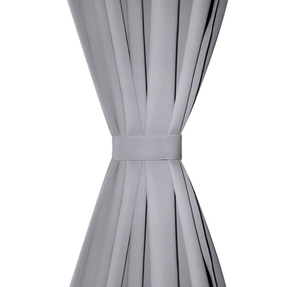 2 Pz Tende Oscuranti con Occhielli in Metallo 135x175 cm Grigie | homemem39