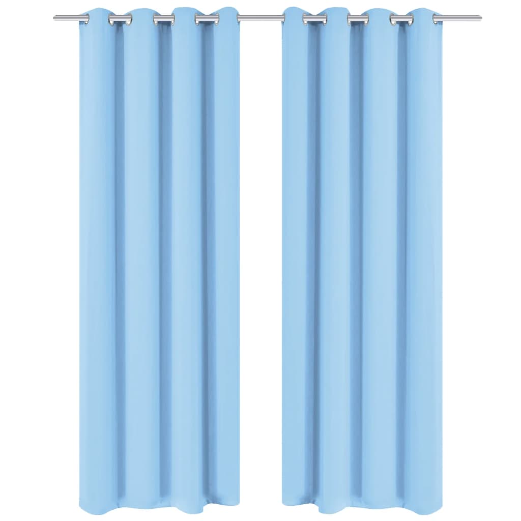 Tenda Oscurante con Occhielli in Metallo 270x245 cm Turchese | homemem39