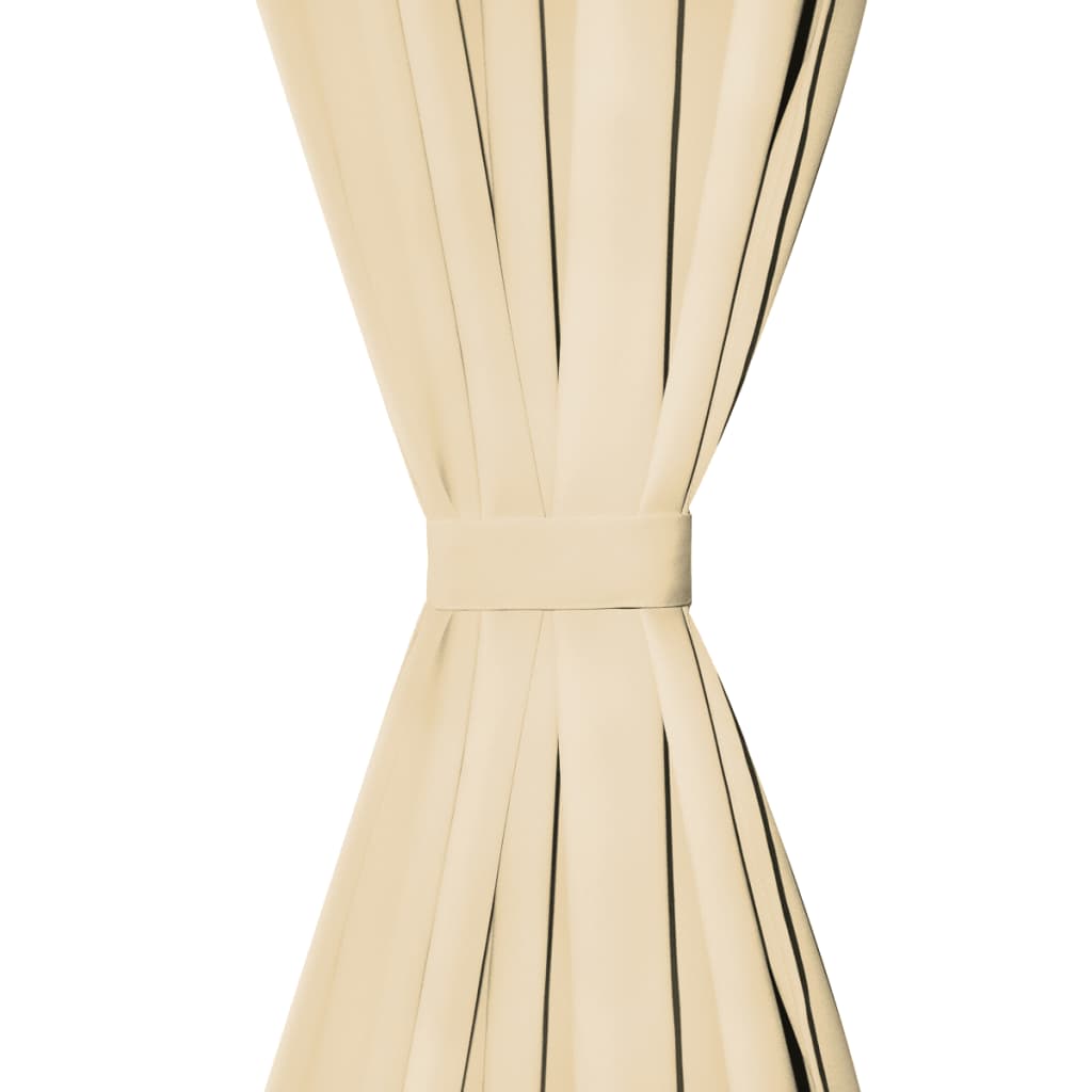 Tende in Micro Raso 2 pz con Passanti 140x245 cm Beige | homemem39