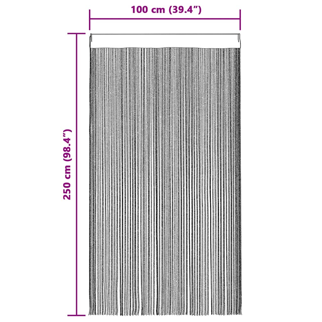 2 Pz Tende a Fili 100x250 cm Crema - homemem39