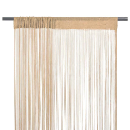 2 Pz Tende a Fili 140x250 cm Beige - homemem39