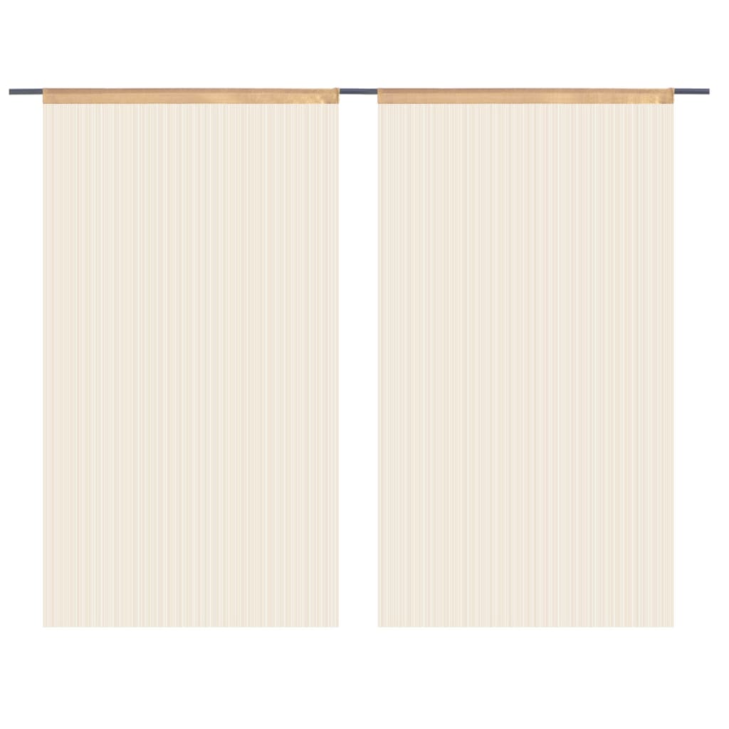 2 Pz Tende a Fili 140x250 cm Beige - homemem39