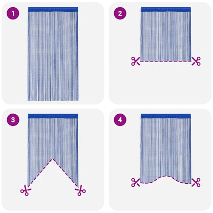 2 Pz Tende a Fili 140x250 cm Blu - homemem39