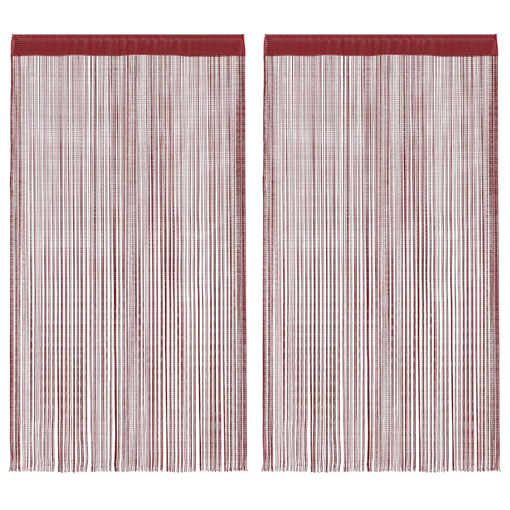 2 Pz Tende a Fili 100x250 cm Rosso Borgogna