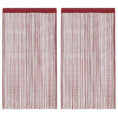 2 Pz Tende a Fili 100x250 cm Rosso Borgogna