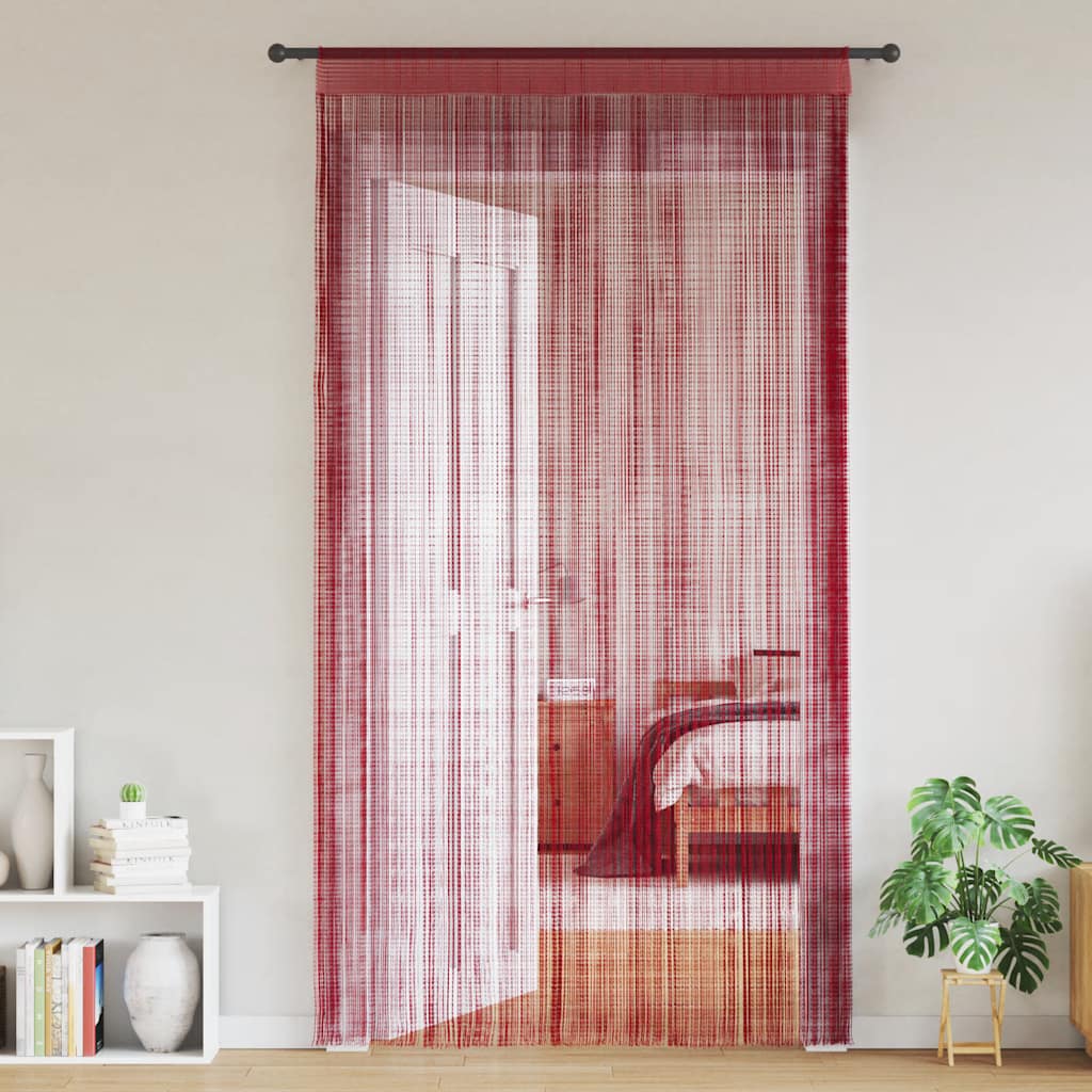Tende a Filo 2 pz 140x250 cm Rosso Bordò | homemem39