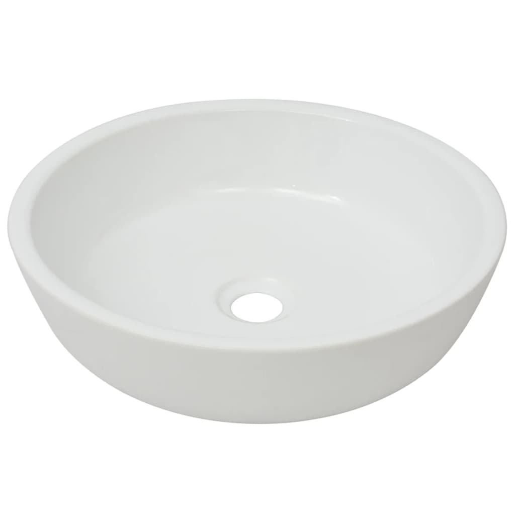 Lavandino Tondo in Ceramica Bianca 42x12 cm - homemem39