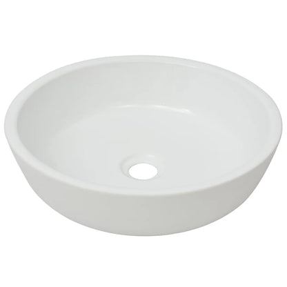Lavandino Tondo in Ceramica Bianca 42x12 cm - homemem39