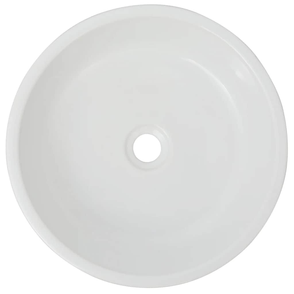 Lavandino Tondo in Ceramica Bianca 42x12 cm - homemem39