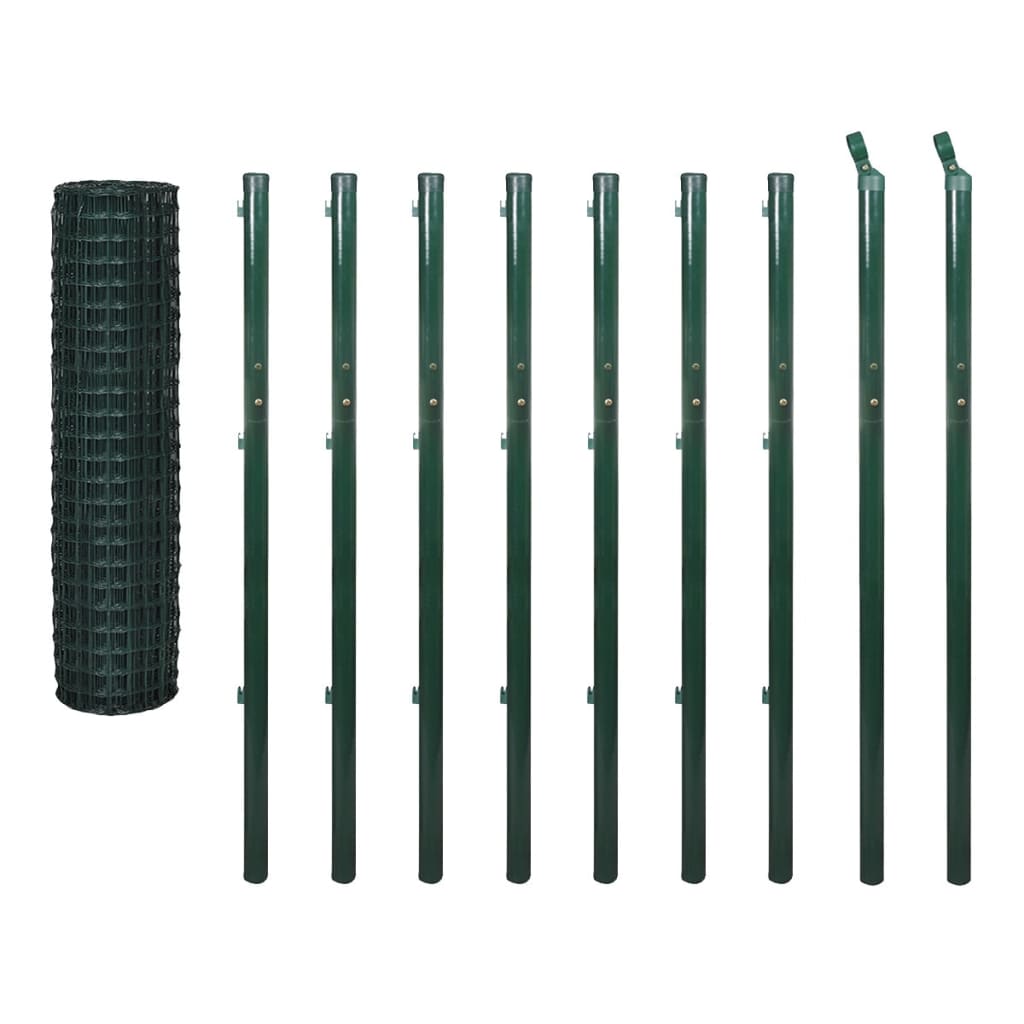 Recinzione Euro in Acciaio 10x1,7 m Verde | homemem39