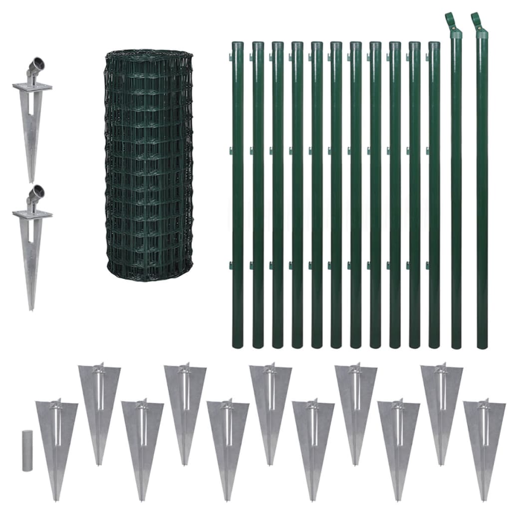 Recinzione Euro in Acciaio 25x1 m Verde | homemem39