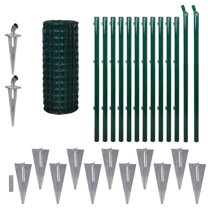 Recinzione Euro in Acciaio 25x1 m Verde | homemem39