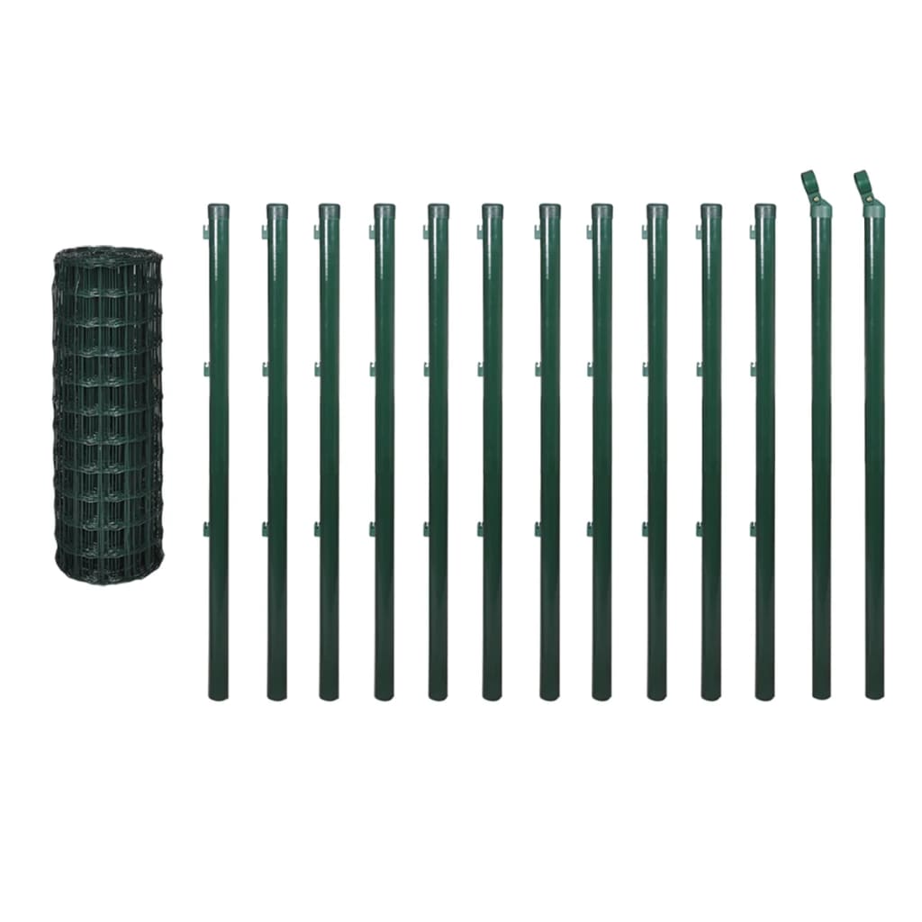 Recinzione Euro in Acciaio 25x1 m Verde | homemem39