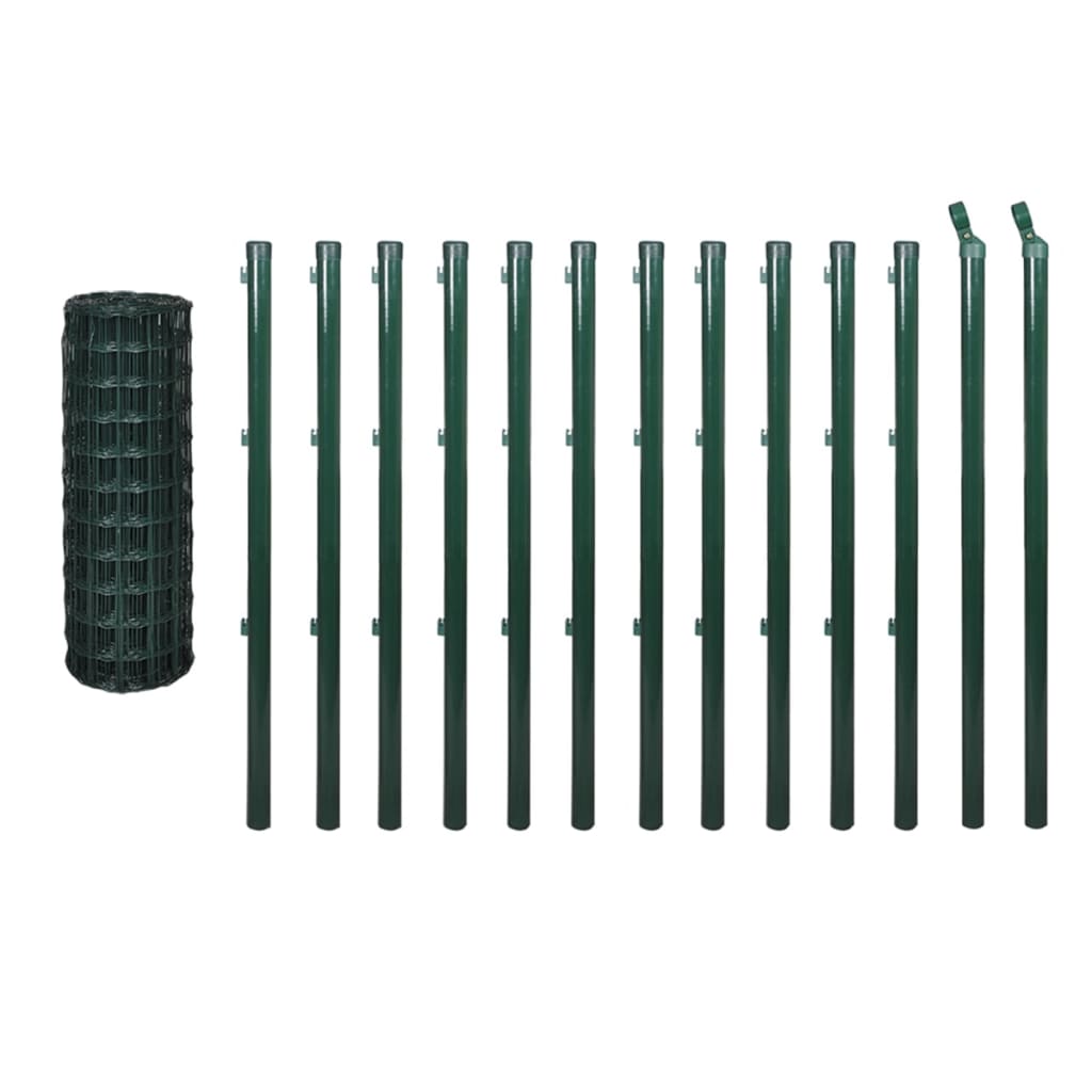 Recinzione Euro in Acciaio 25x1,2 m Verde | homemem39
