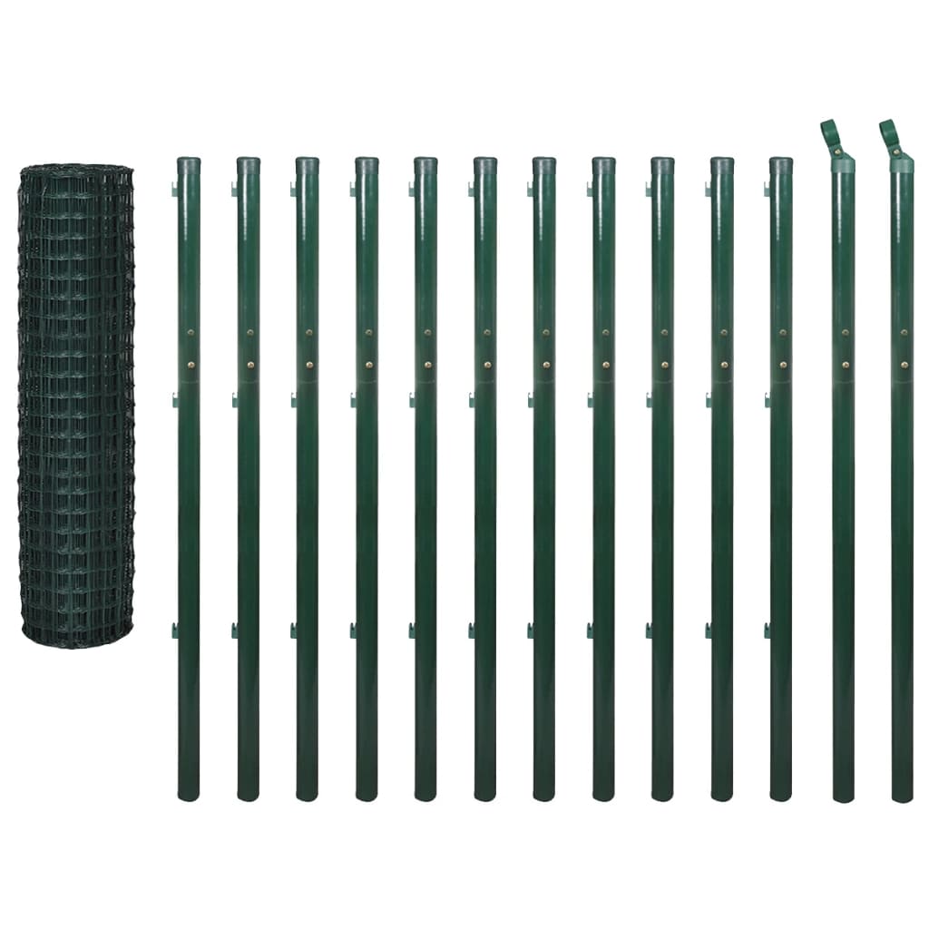 Recinzione Euro in Acciaio 25x1,7 m Verde | homemem39