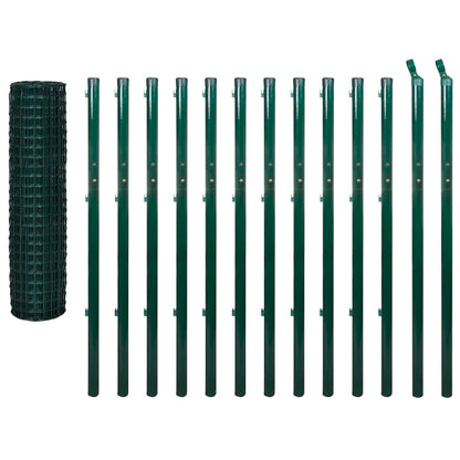 Recinzione Euro in Acciaio 25x1,7 m Verde | homemem39