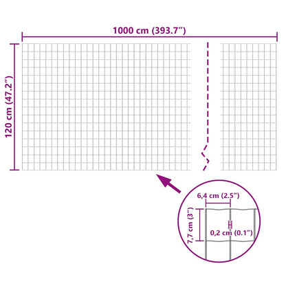 Recinzione Euro in Acciaio 10x1,2 m Grigia | homemem39