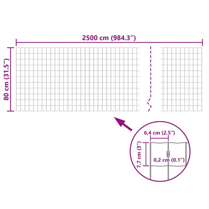 Recinzione Euro in Acciaio 25x0,8 m Grigia | homemem39