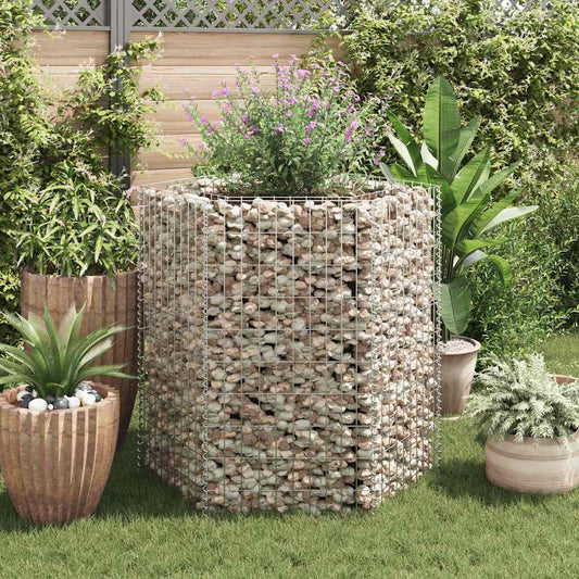 Gabbione Letto Rialzato da Giardino Esagonale 100x90x100 cm | homemem39