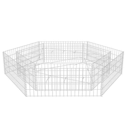 Gabbione Letto Rialzato da Giardino Esagonale 200x173x40 cm - homemem39