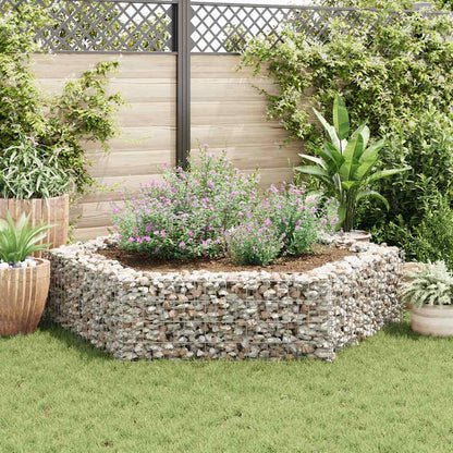 Gabbione Letto Rialzato da Giardino Esagonale 200x173x40 cm - homemem39