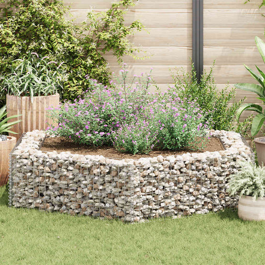 Gabbione Letto Rialzato da Giardino Esagonale 200x173x40 cm | homemem39